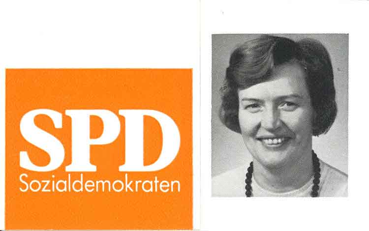 Visitenkarte Ruth Sautner aus dem Wahlkampf 1975 null